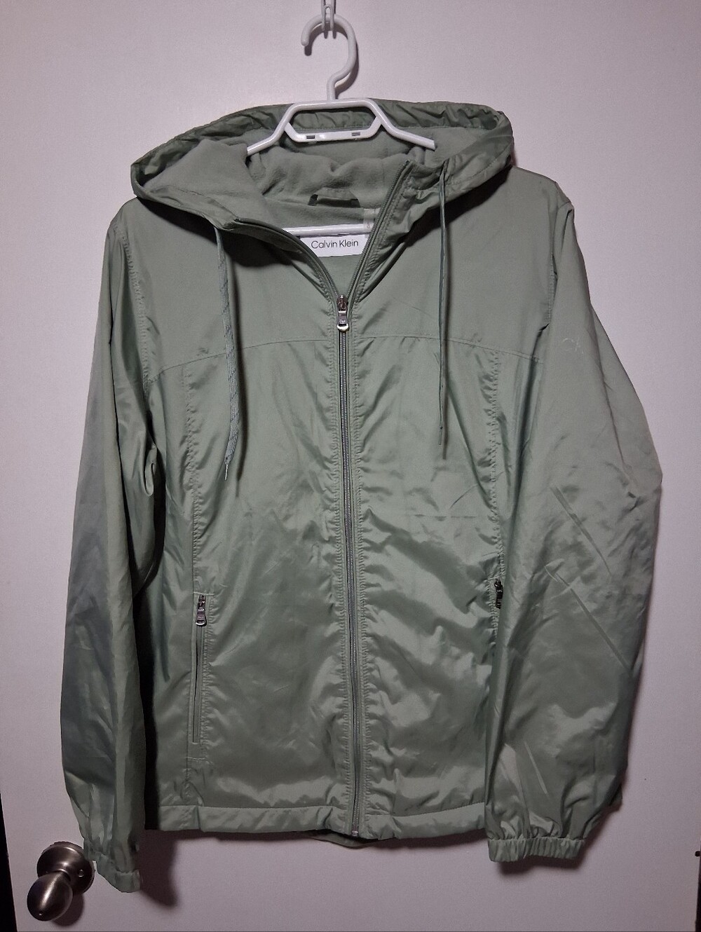 Calvin Klein Sage Green Hooded Lightweight Jacket | Women's L